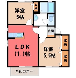 古河駅 徒歩34分 2階の物件間取画像